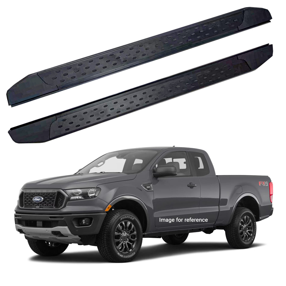 Running Boards R22 Series (RB175 BLACK) fits Ford Ranger 2019-2024, Standard Cab